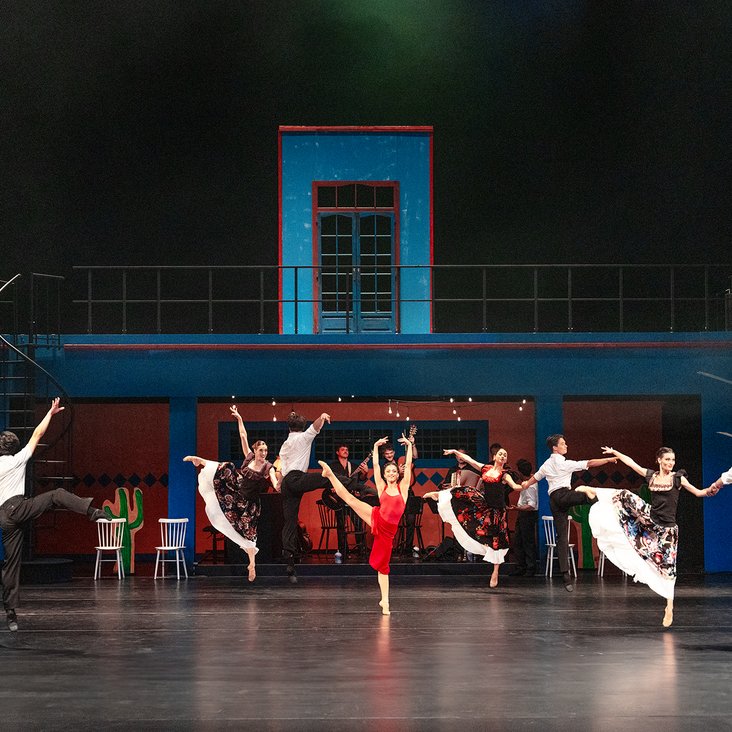 Mitglieder des Ensembles von "Viva la Vida" live auf der Bühne