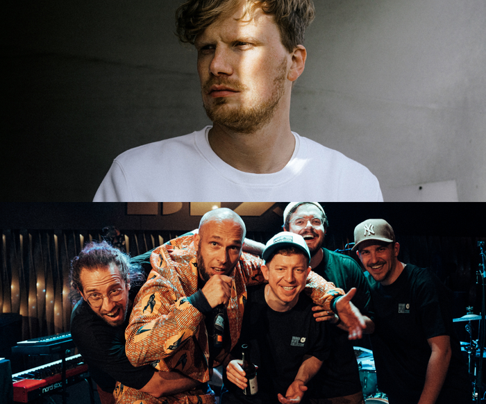 Collage aus zwei Bildern von Bands