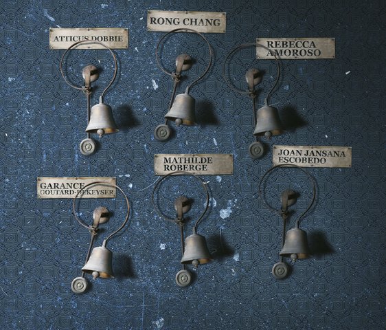 Dienstbotenklingeln mit den Namen der Tänzer:innen der Gauthier Dance JUNIORS
