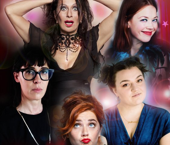 Fotocollage mit Patrizia Moresco und ihren Gästen, den "Sisters of Comedy"